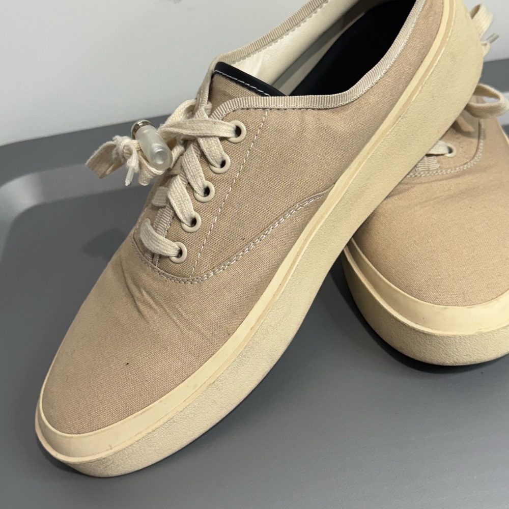 Fear of God Beige Canvas slip on Sneakers